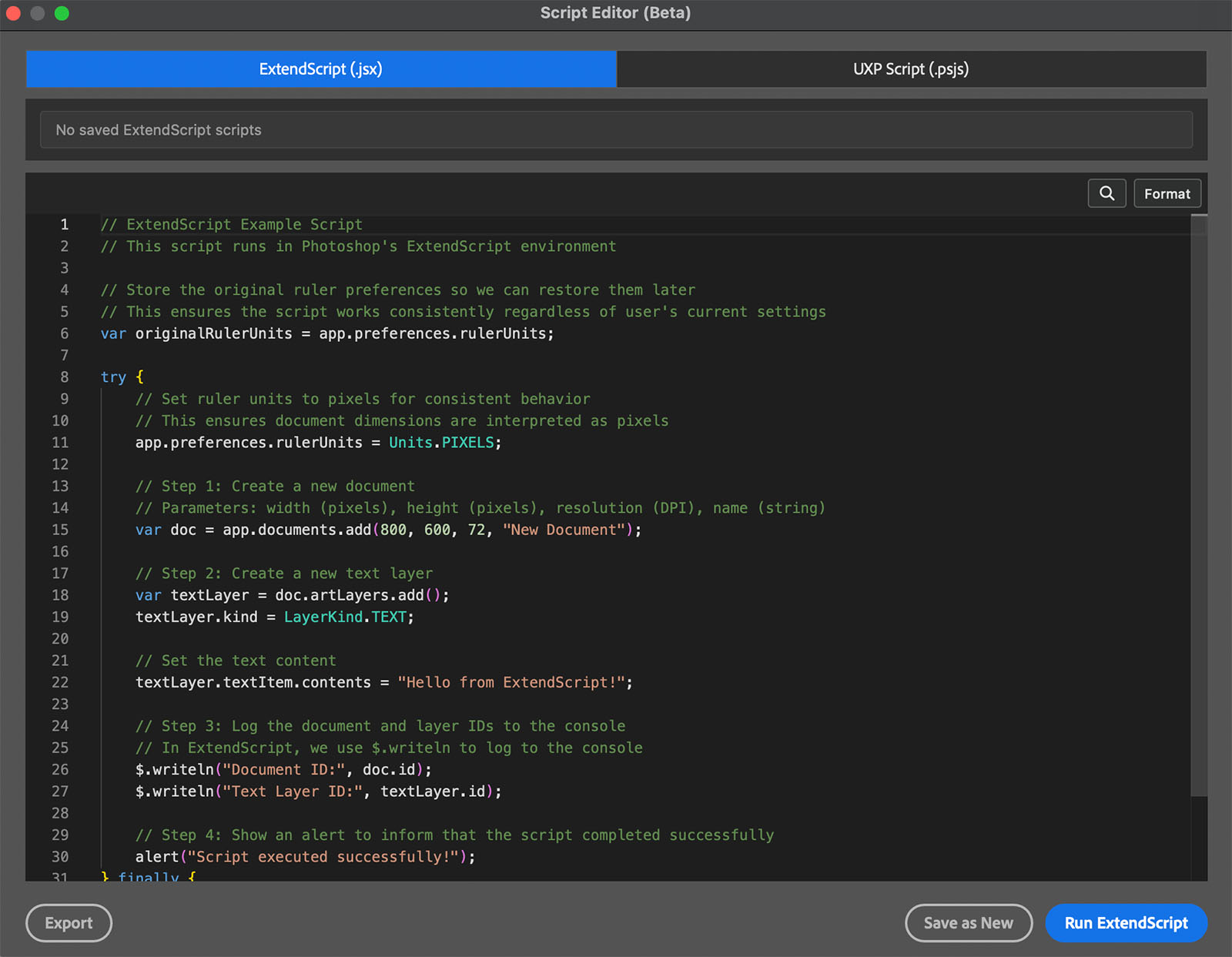 Script Editor (Beta)