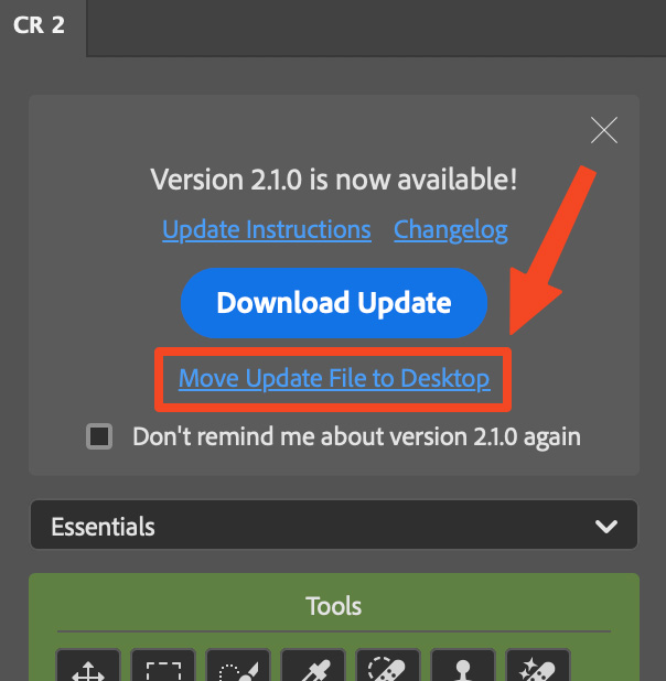 Instruction: Move Update File to Desktop