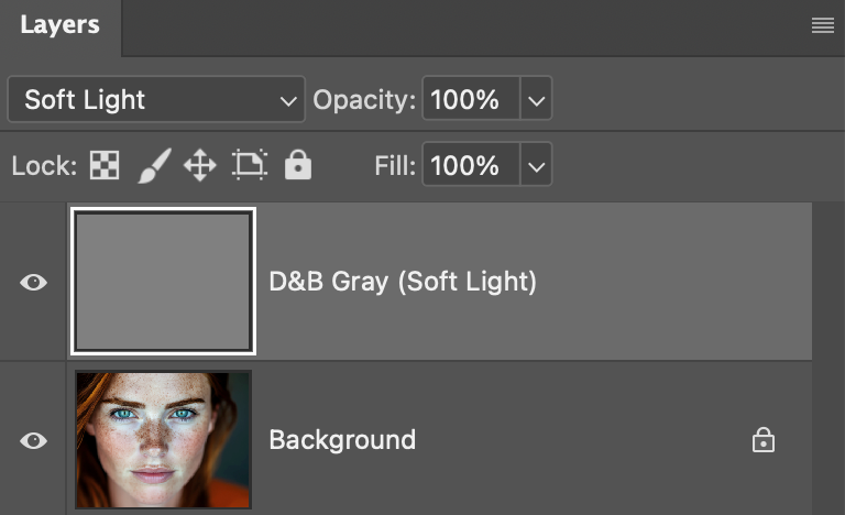 D&B Gray (Soft Light) layer in the CR2 plugin